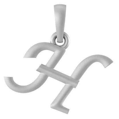 Sterling Silver (92.5% purity) precious Name pendant pure silver designer alphabet H locket