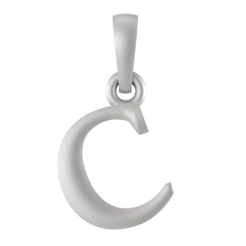 Sterling Silver (92.5% purity) precious Name pendant pure silver designer alphabet C locket