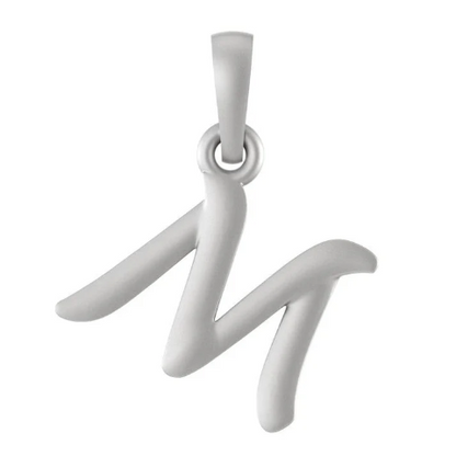 Sterling Silver (92.5% purity) precious Name pendant pure silver designer alphabet M locket