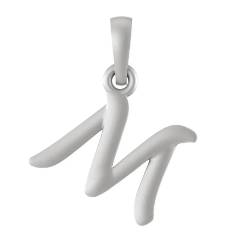 Sterling Silver (92.5% purity) precious Name pendant pure silver designer alphabet M locket