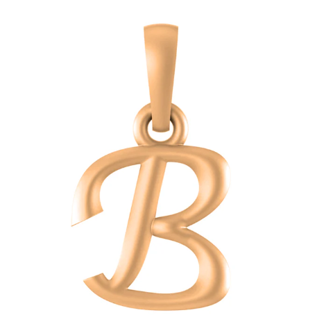 22 CT Gold Plated Silver (92.5% purity) precious and designer Name Alphabet B Pendant For Men and women