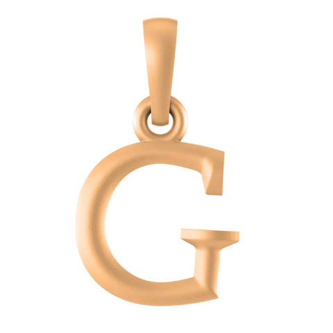 22 CT Gold Plated Silver (92.5% purity) precious and designer Name Alphabet G Pendant For Men and women