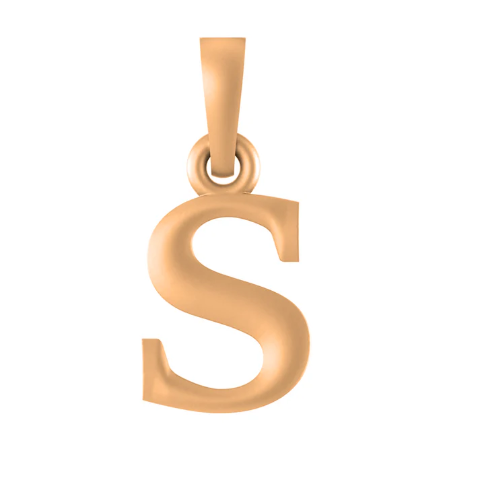 22 CT Gold Plated Silver (92.5% purity) precious and designer Name Alphabet S Pendant For Men and women