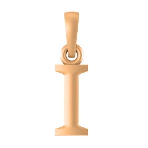 22 CT Gold Plated Silver (92.5% purity) precious and designer Name Alphabet I Pendant For Men and women