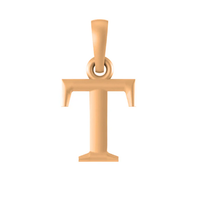 22 CT Gold Plated Silver (92.5% purity) precious and designer Name Alphabet T Pendant For Men and women