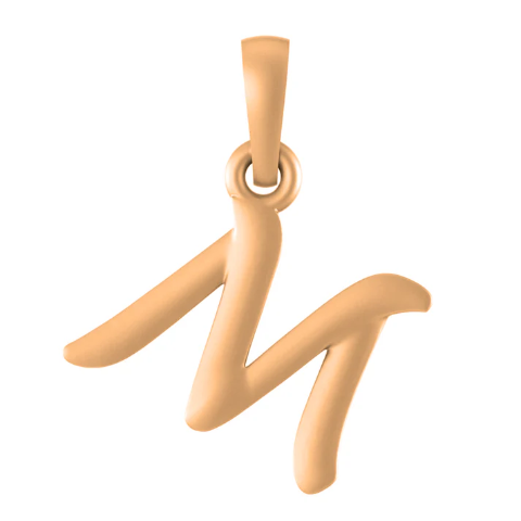 22 CT Gold Plated Silver (92.5% purity) precious and designer Name Alphabet M Pendant For Men and women