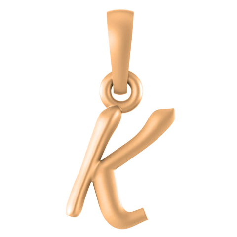 22 CT Gold Plated Silver (92.5% purity) precious and designer Name Alphabet K Pendant For Men and women