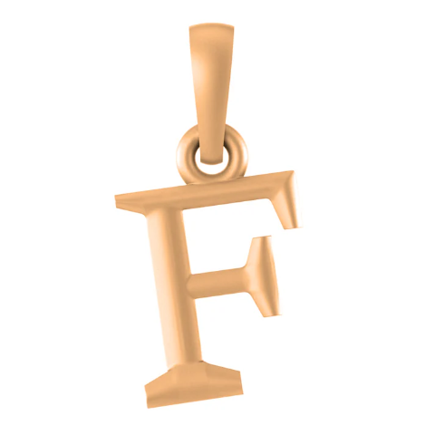 22 CT Gold Plated Silver (92.5% purity) precious and designer Name Alphabet F Pendant For Men and women
