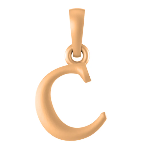 22 CT Gold Plated Silver (92.5% purity) precious and designer Name Alphabet C Pendant For Men and women