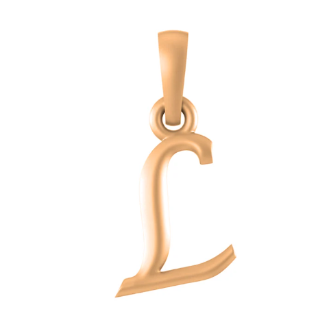 22 CT Gold Plated Silver (92.5% purity) precious and designer Name Alphabet L Pendant For Men and women