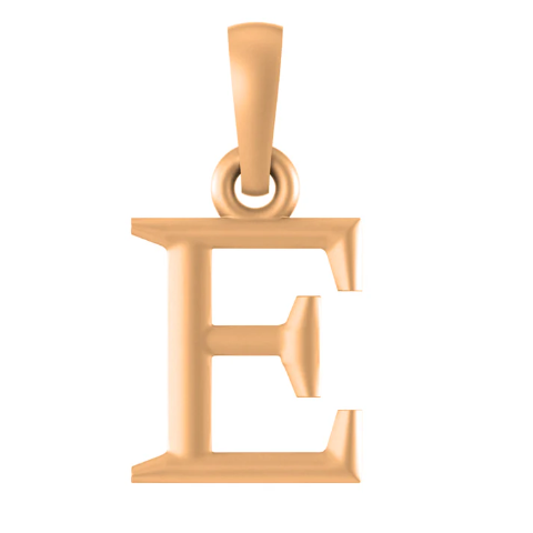 22 CT Gold Plated Silver (92.5% purity) precious and designer Name Alphabet E Pendant For Men and women