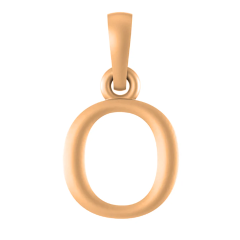 22 CT Gold Plated Silver (92.5% purity) precious and designer Name Alphabet O Pendant For Men and women