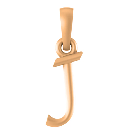 22 CT Gold Plated Silver (92.5% purity) precious and designer Name Alphabet J Pendant For Men and women