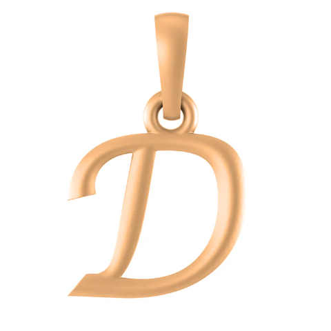 22 CT Gold Plated Silver (92.5% purity) precious and designer Name Alphabet D Pendant For Men and women
