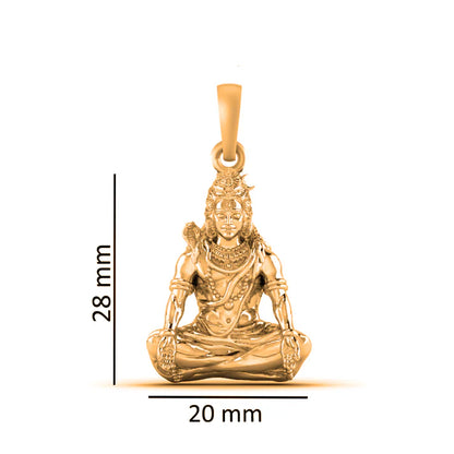 22 CT Gold Plated Silver (92.5% purity) God Shiva Pendant (Big Size) Pendant for Men and Women