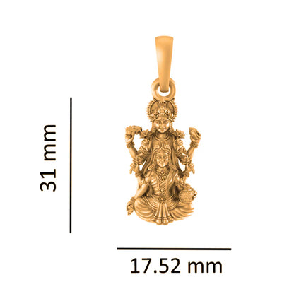 22 CT Gold Plated Silver (92.5% purity) God Vishnu Laxmi Pendant (Big Size) for Men and Women
