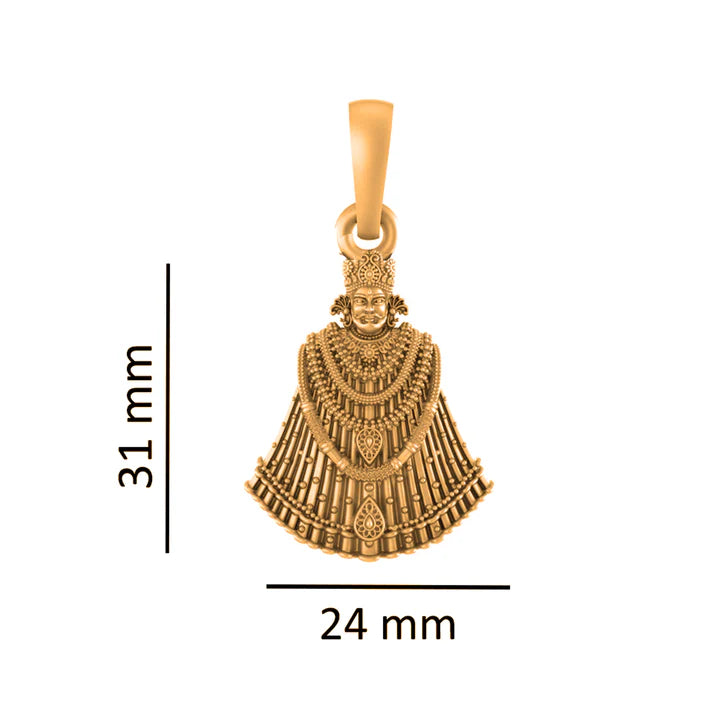 22 CT Gold Plated Silver (92.5% purity) God Khatu Baba Pendant (Big Size) for Men and Women