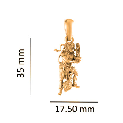 22 CT Gold Plated Silver (92.5% purity) God Hanuman with Shree Ram Murti (Big Size) Pendant for Men