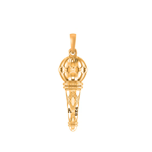 22 CT Gold Plated Silver (92.5% purity) God Bajrangbali Gada Pendant (Big size) Pendant for Men