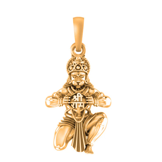 22 CT Gold Plated Silver (92.5% purity) God Hanuman (Big Size) Pendant for Men
