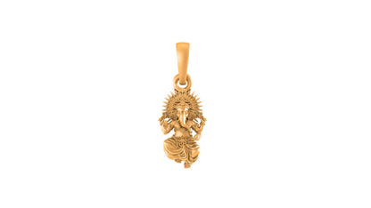 22 CT Gold Plated Silver (92.5% purity) God Ganesh Pendant (Big Size) for Men and Women