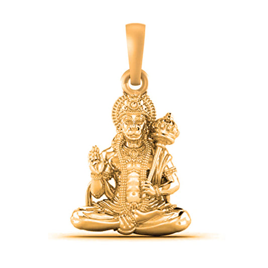 22 CT Gold Plated Silver (92.5% purity)God Hanuman Aashirwad (Big Size) Pendant for Men