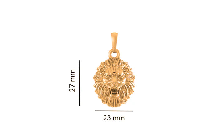 22 CT Gold Plated Silver (92.5% purity) God Vishnu Narsimha (Big Size) Pendant for Men and Women