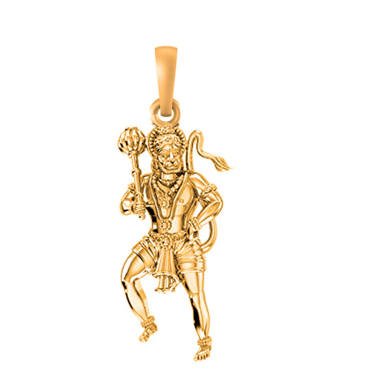22 CT Gold Plated Silver (92.5% purity)God Hanuman Standing (Big Size) Pendant for Men