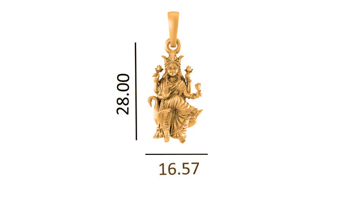 22 CT Gold Plated Silver (92.5% purity) Goddess Mansa Devi Pendant (Big Size) for Men and Women