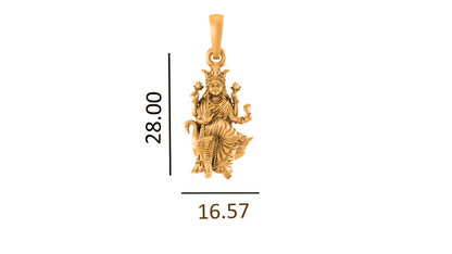 22 CT Gold Plated Silver (92.5% purity) Goddess Mansa Devi Pendant (Big Size) for Men and Women