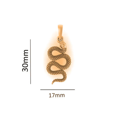 22 CT Gold Plated Silver (92.5% purity) Symbol of devotion Snake Pendant Pendant (Big Size) for Men and Women