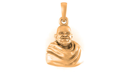 22 CT Gold Plated Silver (92.5% purity) Spiritual Neem Karoli Baba ji Pendant (Big Size) for Men and Women
