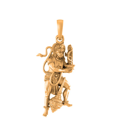 22 CT Gold Plated Silver (92.5% purity) God Hanuman with Shree Ram Murti (Big Size) Pendant for Men