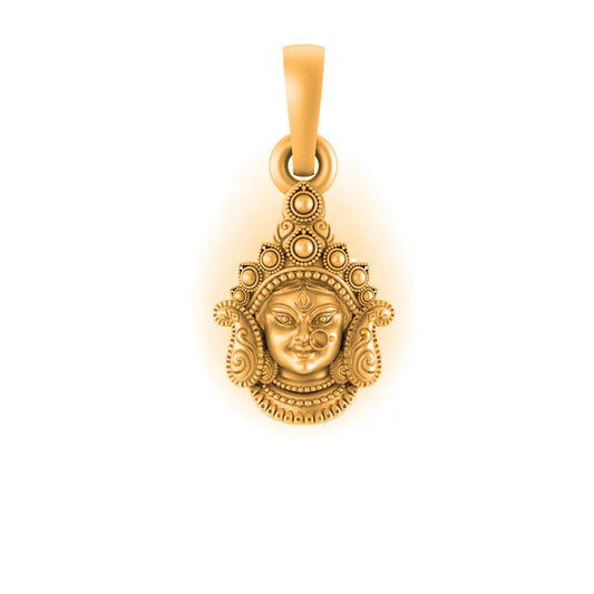 22 CT Gold Plated Silver (92.5% purity) Goddess Durga Maa Pendant for Men and Women