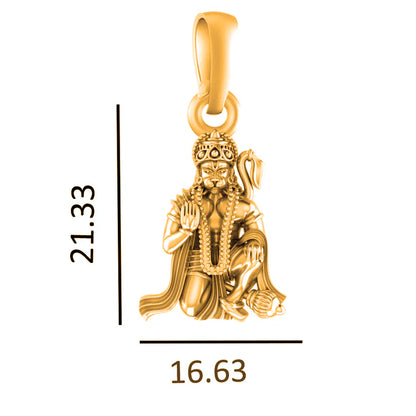 22 CT Gold Plated Silver (92.5% purity) God Hanuman Pendant for Men