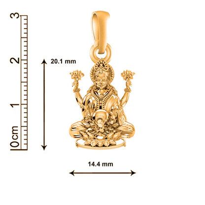22 CT Gold Plated Silver (92.5% purity) Goddess Lakshmi Ji Pendant for Men and Women
