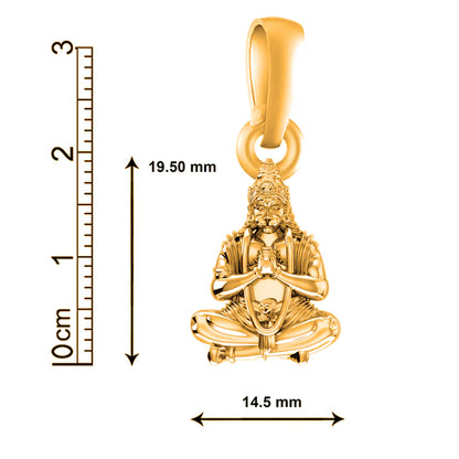22 CT Gold Plated Silver (92.5% purity)God Hanuman Pendant for Men