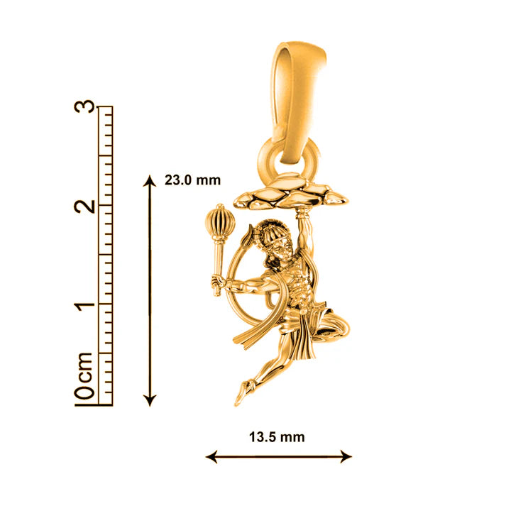 22 CT Gold Plated Silver (92.5% purity)God Hanuman Pendant for Men