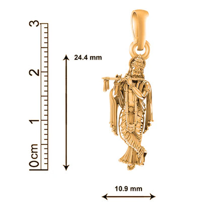 22 CT Gold Plated Silver (92.5% purity) God Krishna Pendant for Men and Women