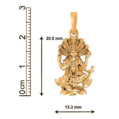 22 CT Gold Plated Silver (92.5% purity) God Vishnu Pendant for Men and Women