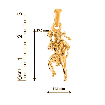 22 CT Gold Plated Silver (92.5% purity)God Hanuman Pendant for Men