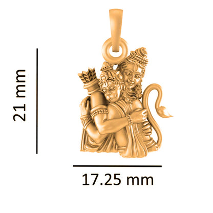 22 CT Gold Plated Silver (92.5% purity)God Hanuman Pendant for Men