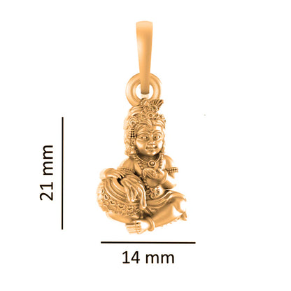 22 CT Gold Plated Silver (92.5% purity) God Kanha Laddu Gopal Pendant for Men and Women