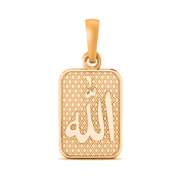 22 CT Gold Plated Silver (92.5% purity) religious God Allah Barkat Pendant for Men and Women