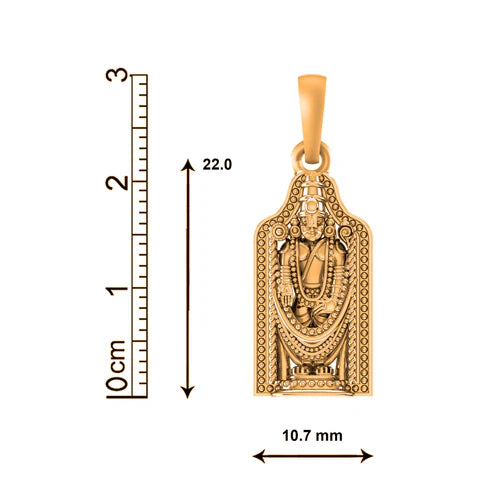 22 CT Gold Plated Silver (92.5% purity) God Bala Ji Pendant for Men and Women