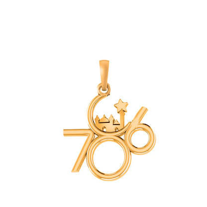 22 CT Gold Plated Silver (92.5% purity) religious and lucky 786 Pendant for Men and Women
