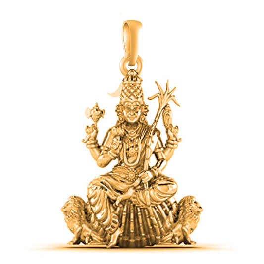 22 CT Gold Plated Silver (92.5% purity) Goddess Kamakshi Devi Pendant for Men and Women