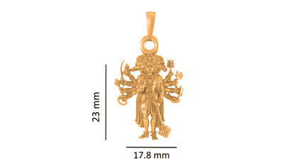 22 CT Gold Plated Silver (92.5% purity)God Panchmukhi Hanuman Pendant for Men