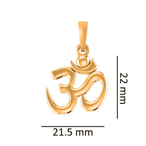 22 CT Gold Plated Silver (92.5% purity) Spiritual Hindi OM Pendant for Men and Women