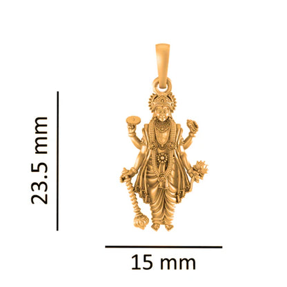 22 CT Gold Plated Silver (92.5% purity) God Vishnu Pendant for Men and Women